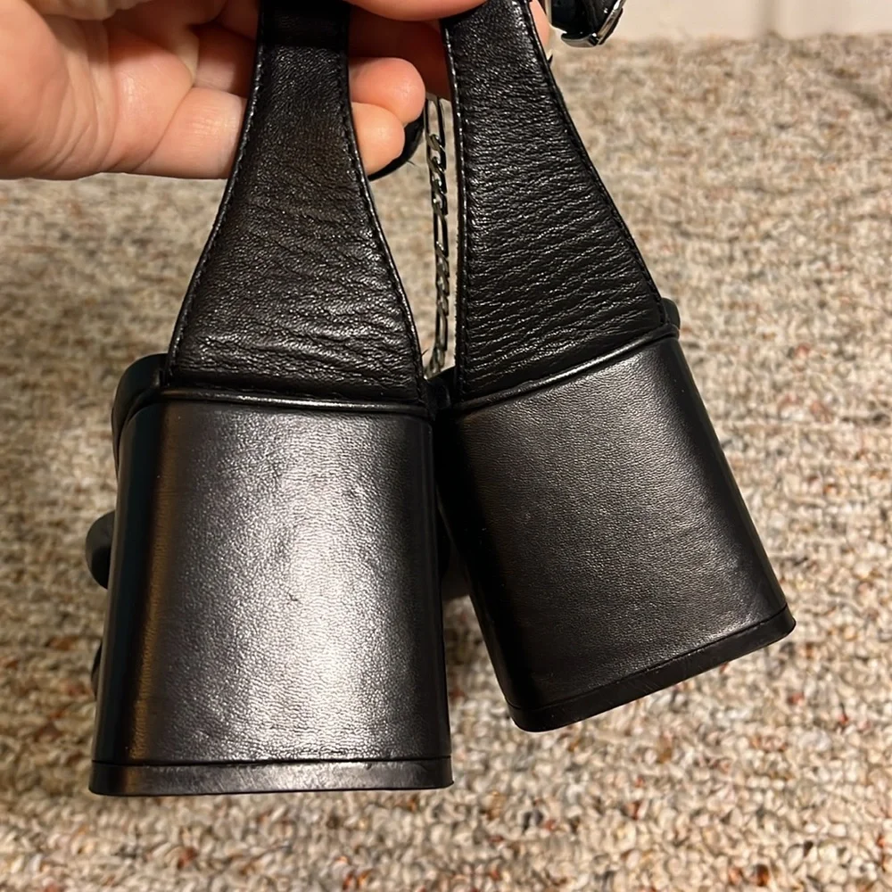 NEW Free People Parker Chain Heels in Black Size 8.5